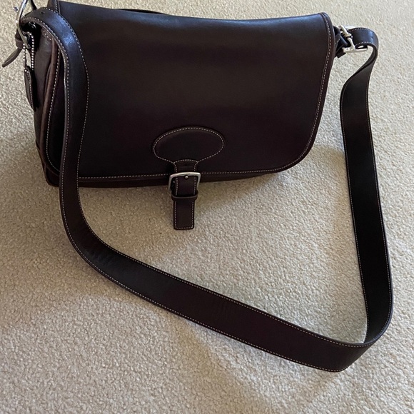 Coach Vintage Dark Brown Leather Messenger Bag #NoK1S-7750 with silver hardware - Picture 10 of 16